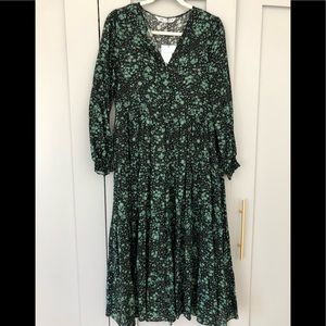 NEW price! New Zara green and black pretty prairie dress